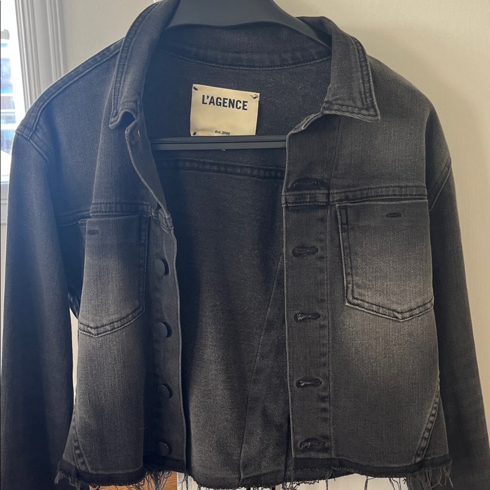 L'AGENCE Charcoal Denim Jacket